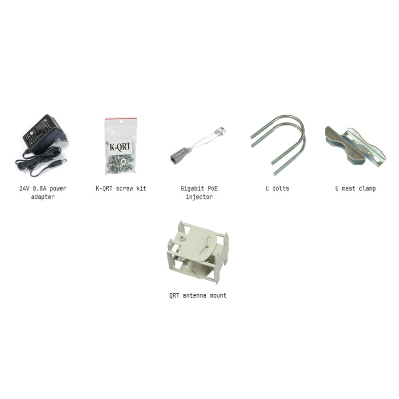 محتویات جعبه رادیو وایرلس میکروتیک مدل RB911G-5HPacD-QRT-QRT 5 ac